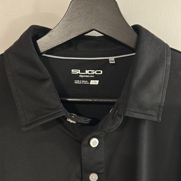 Men’s Sligo golf polo black size large - Picture 2 of 3
